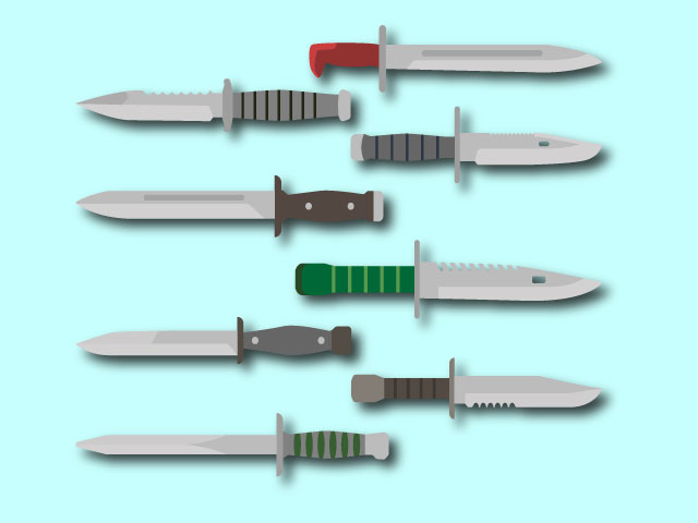 knives weapon tool logo vector