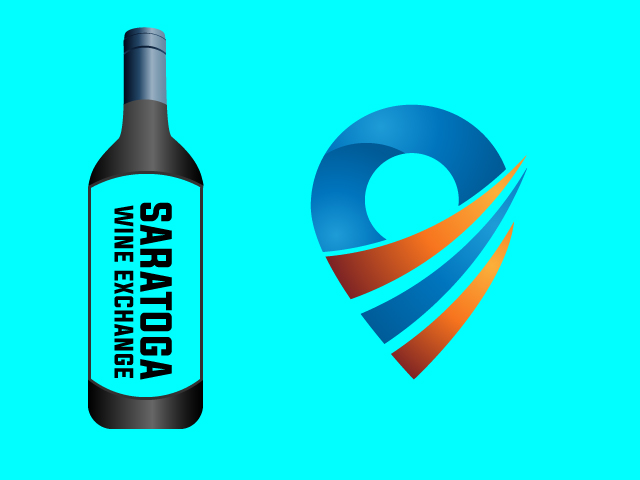 Wine company Location Bottle Logo Design