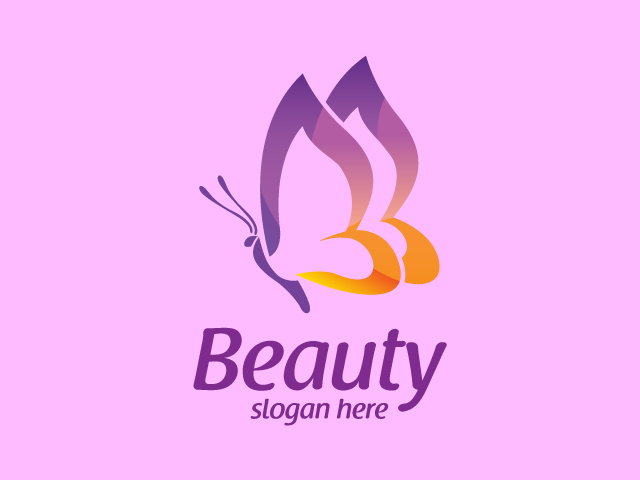 luxury butterfly logo design vector