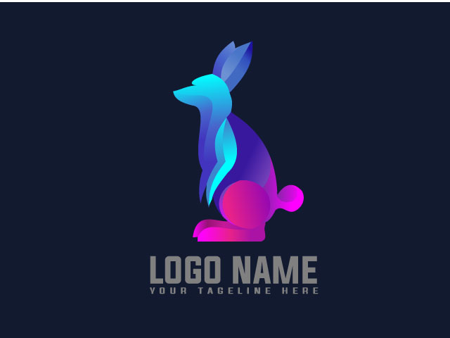 rabbits logo design vector