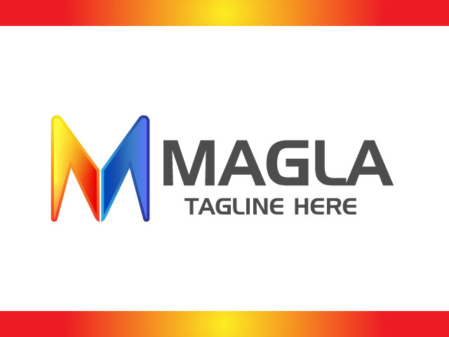 3d looking logo for Letter M vector