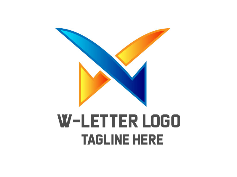 it company logo design for letter w vector