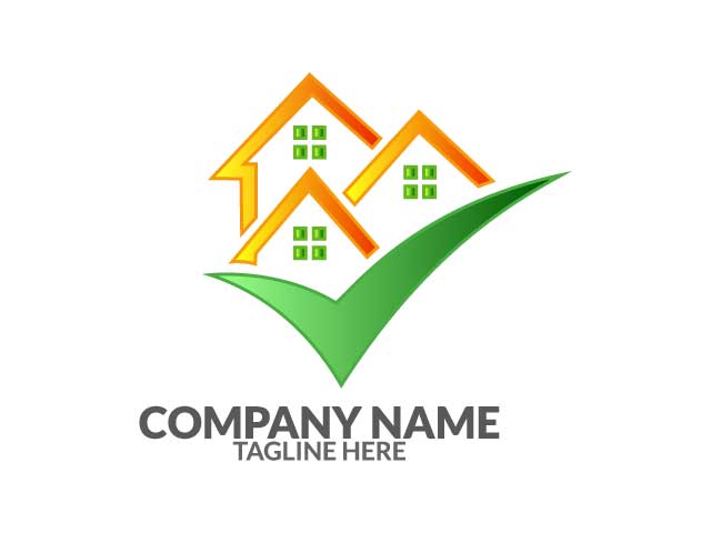 Creative house check logo design vector file free download