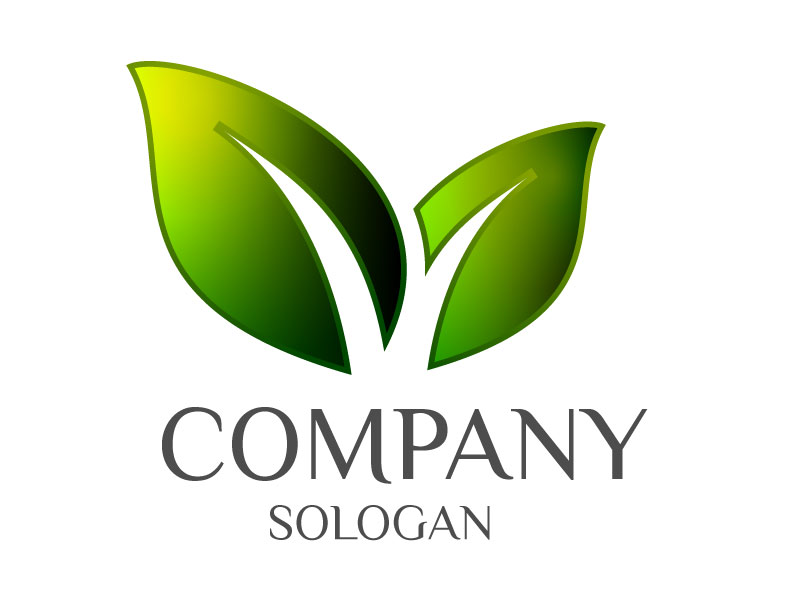 Set of green leaf logo design idea