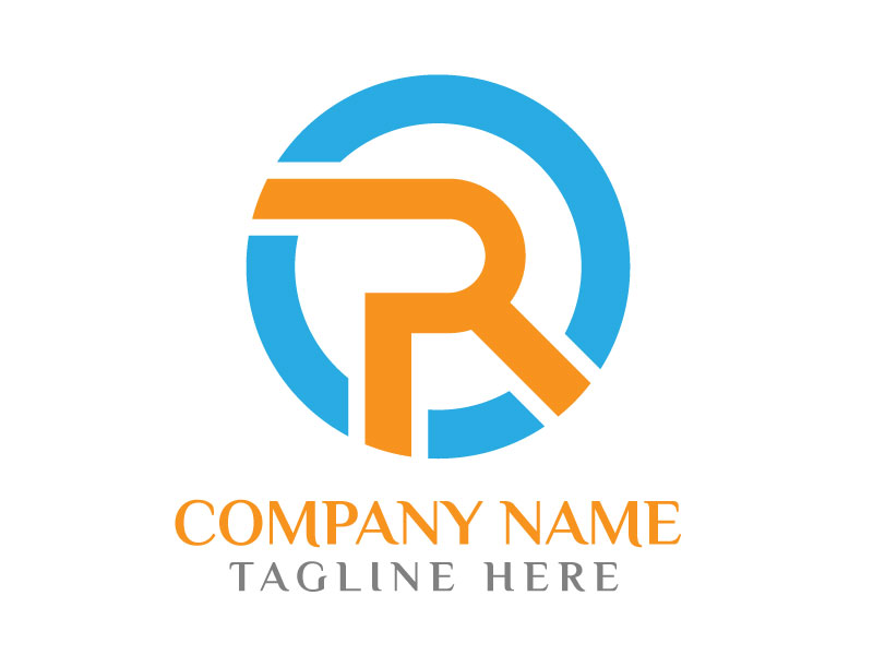 letter r minimal logo design suitable