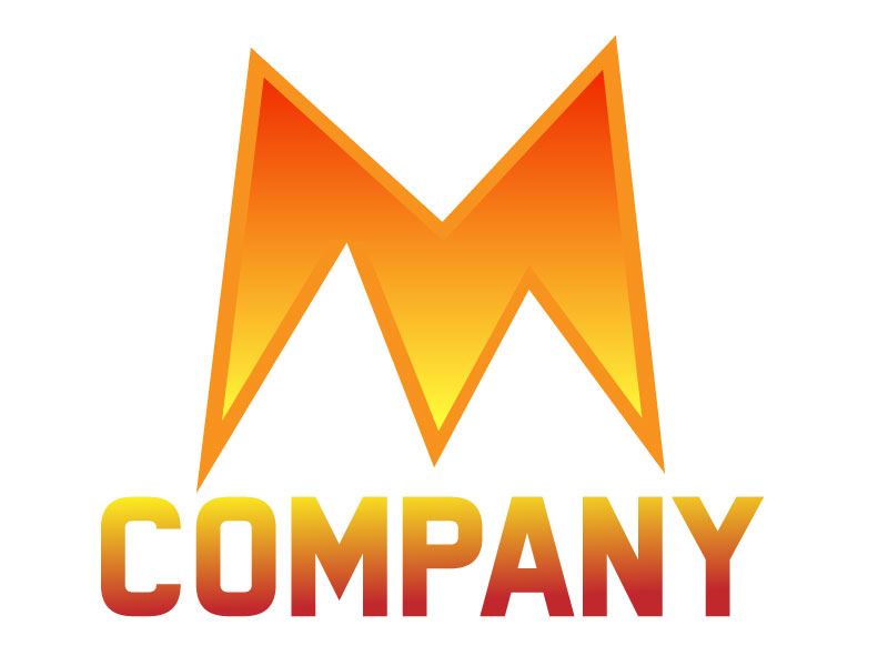 Letter M orange color logo making online