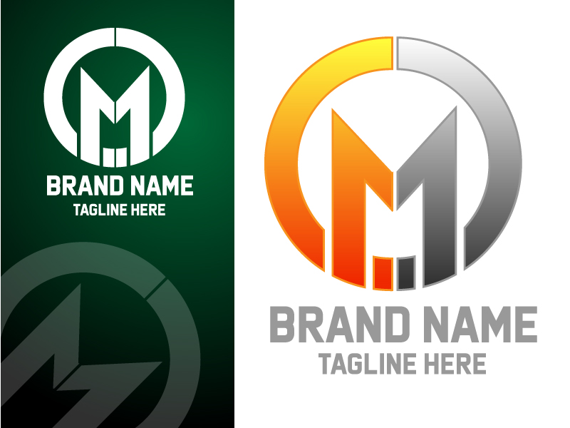 Letter M minimalist logo design vector