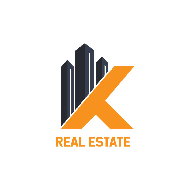 K letter looking Real Estate modern Logo Design House Logo