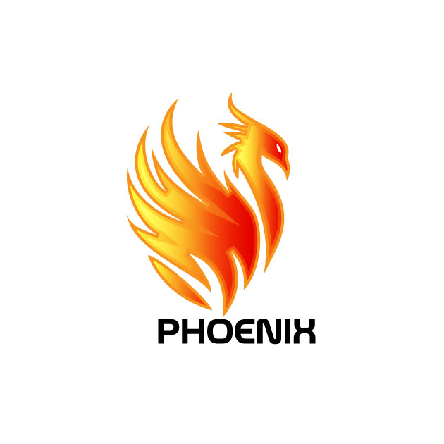 Modern flying phoenix shot bird logo design vector download
