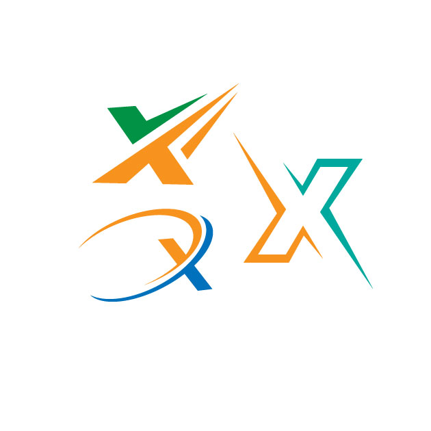 Three X logo design vector free download now