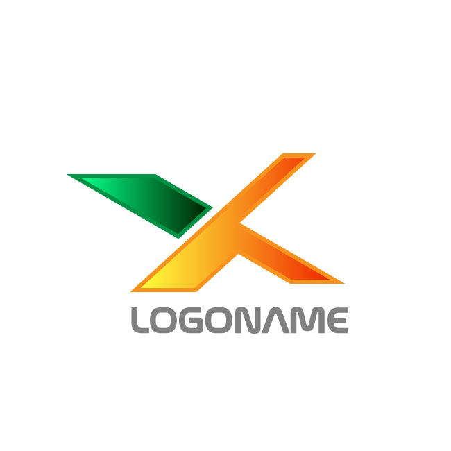 Modern X logo template vector icon free download