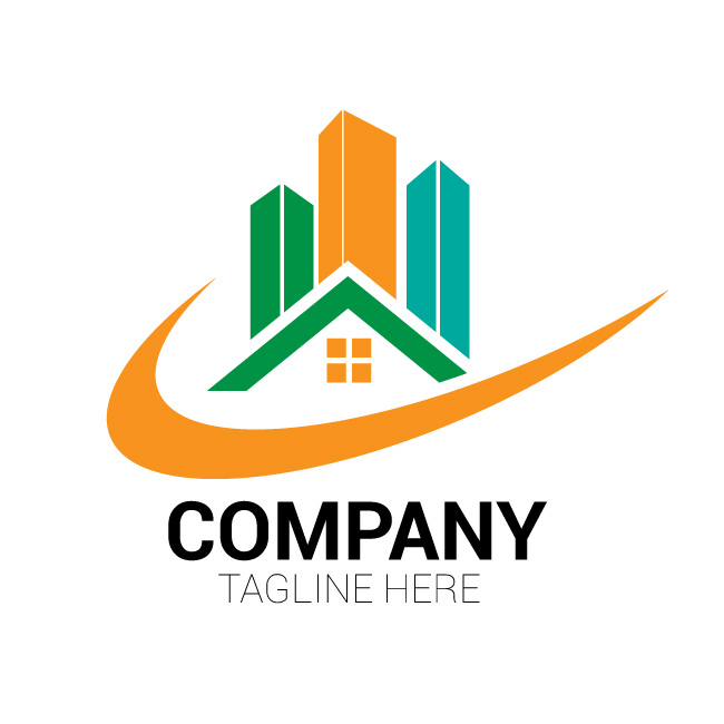 Creative real estate logo design unique and modern building architecture construction real estate business