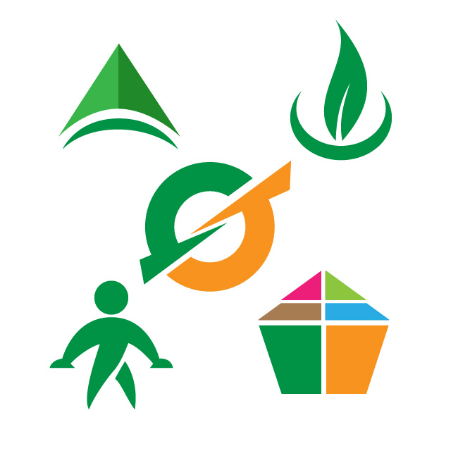 Download five different types of company logo design icons together in one file