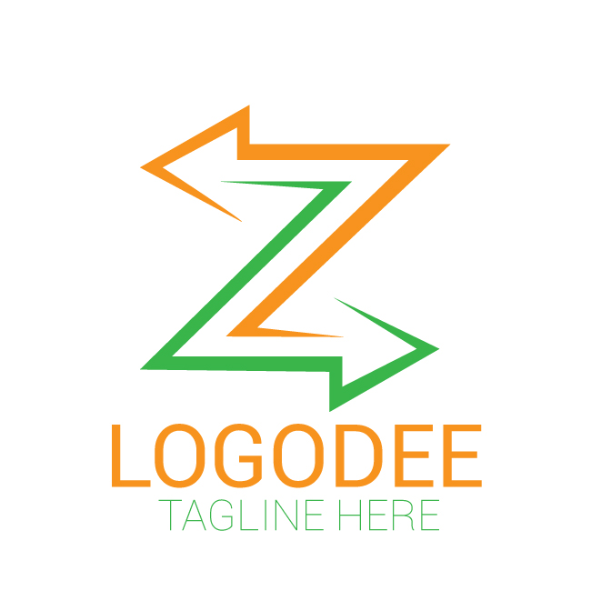 Z Letter Logo making inside the two Arrow Symbol Vector