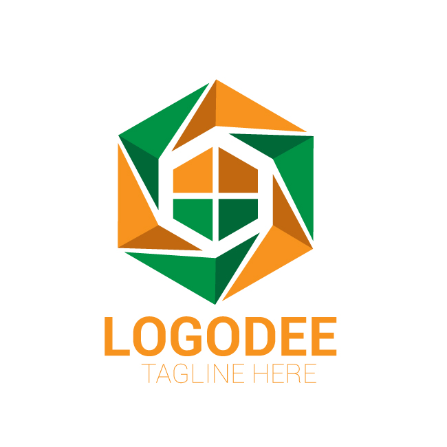 Hexagon Colorful Logo Design Box Vector